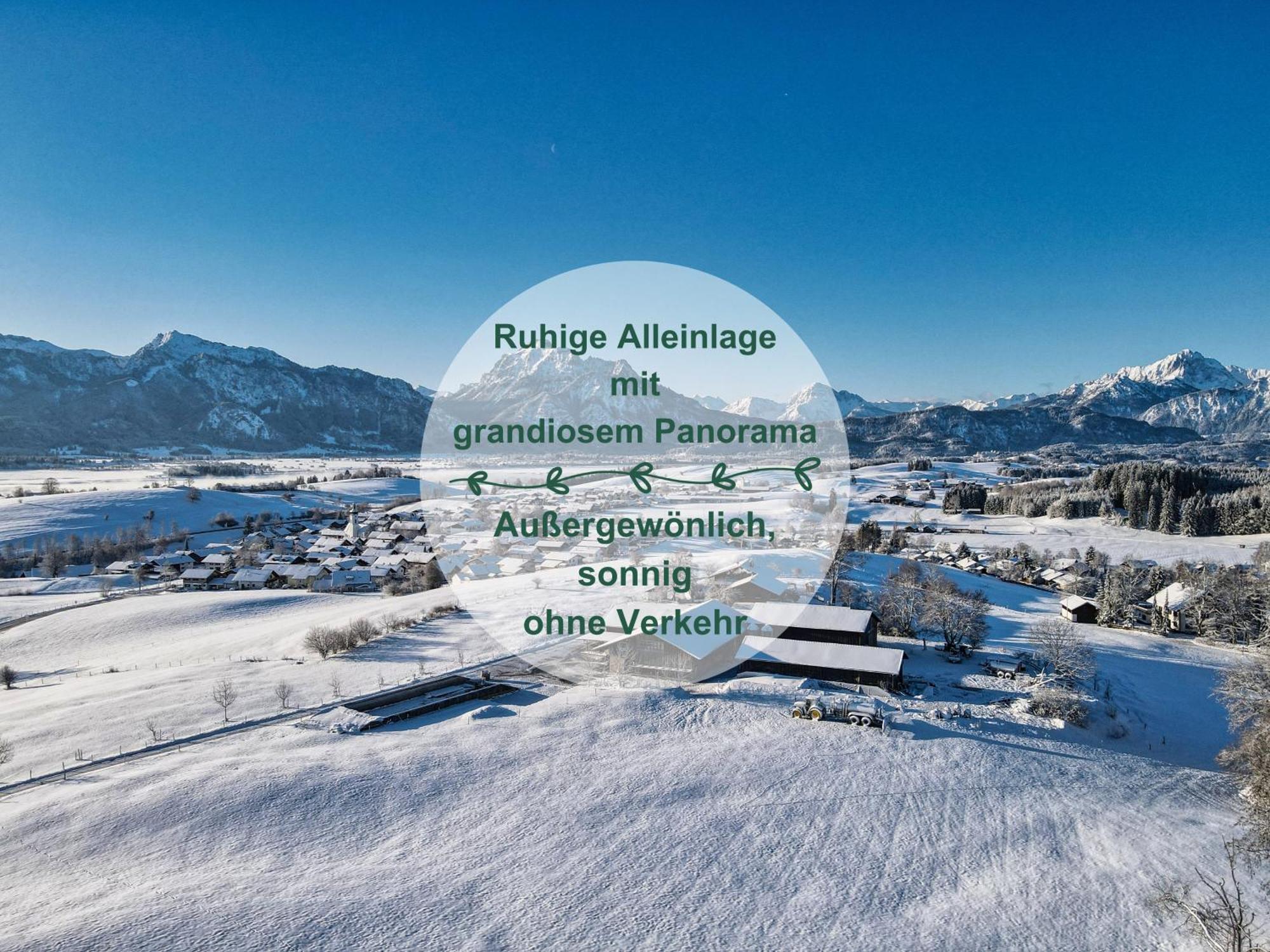 Chalet - Ferienwohnungen - Biohof Stoeger - Panoramasuedbalkon - Grandiose Aussicht Auf See, Berge Und Schloss Neuschwanstein Rieden am Forggensee Zewnętrze zdjęcie