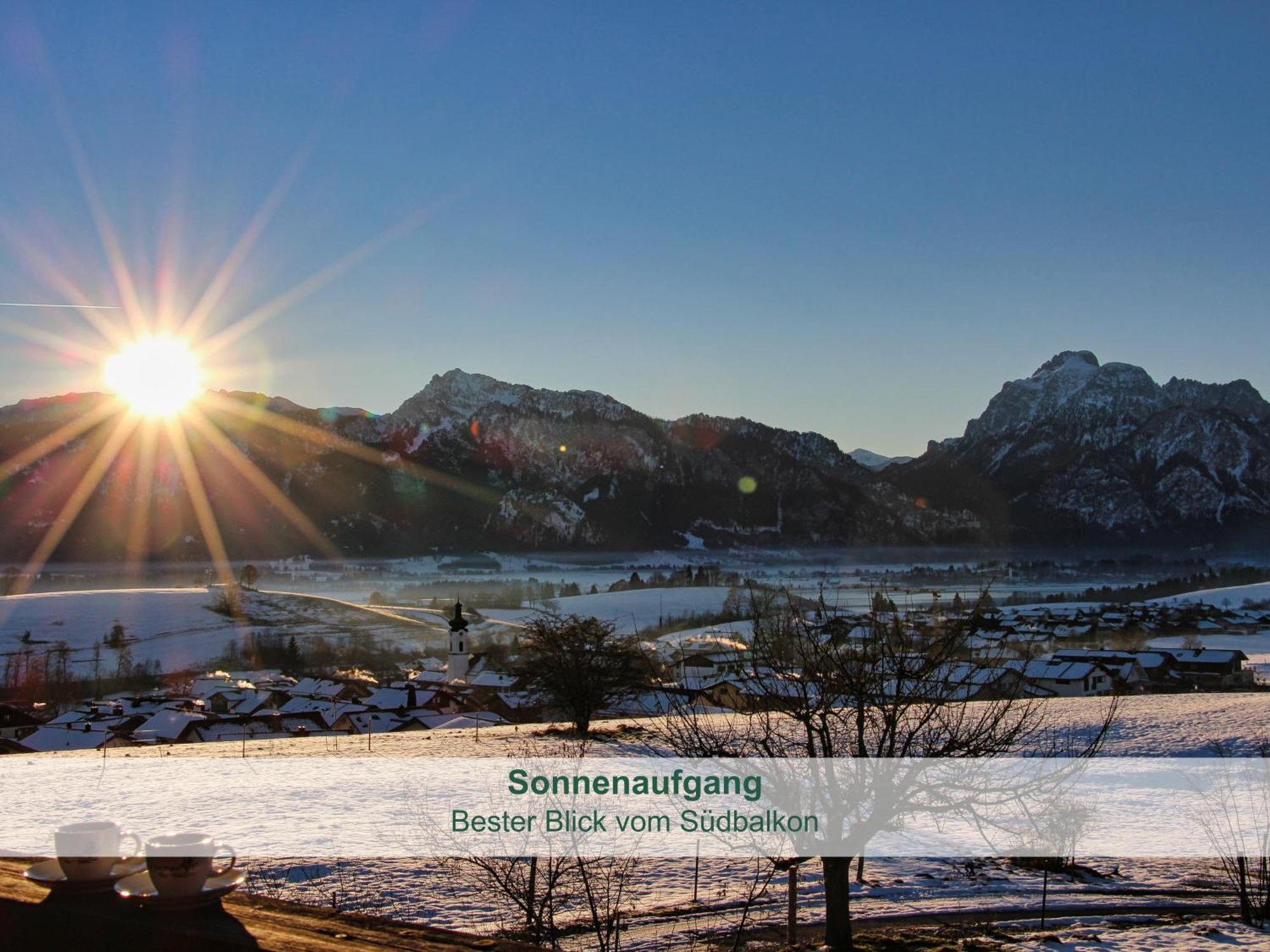 Chalet - Ferienwohnungen - Biohof Stoeger - Panoramasuedbalkon - Grandiose Aussicht Auf See, Berge Und Schloss Neuschwanstein Rieden am Forggensee Zewnętrze zdjęcie